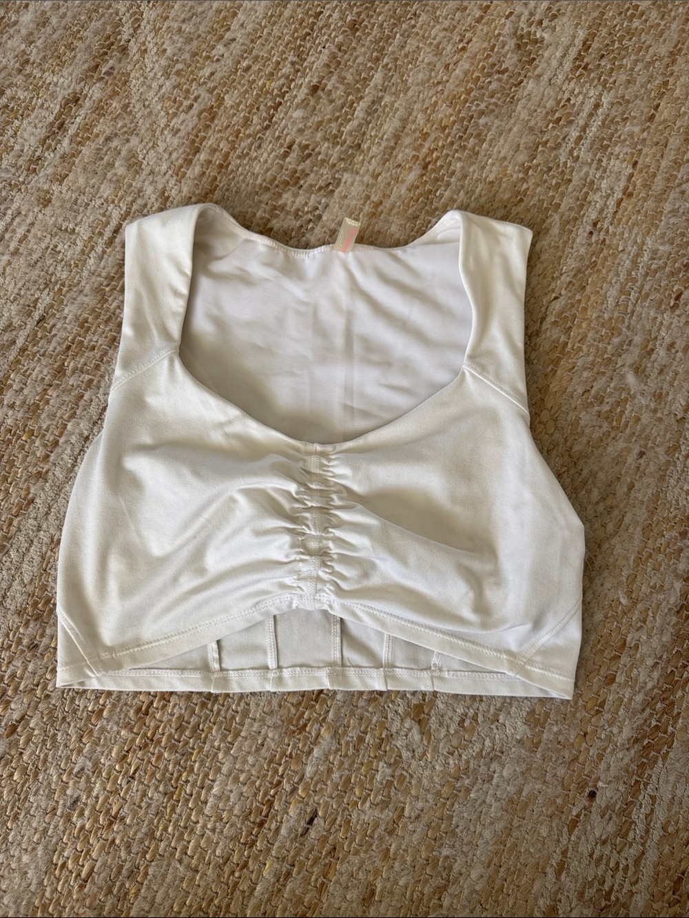 FP Movement by Free People White Ruched Front Crop Tank